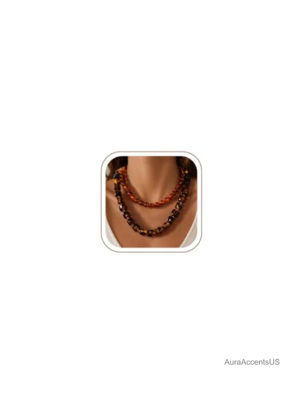 Chunky Resin Beaded Necklace Set Women Bohemian Statement Jewelry Layered